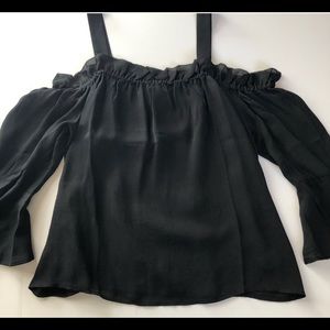 J crew Black Silk shirt size 6P
